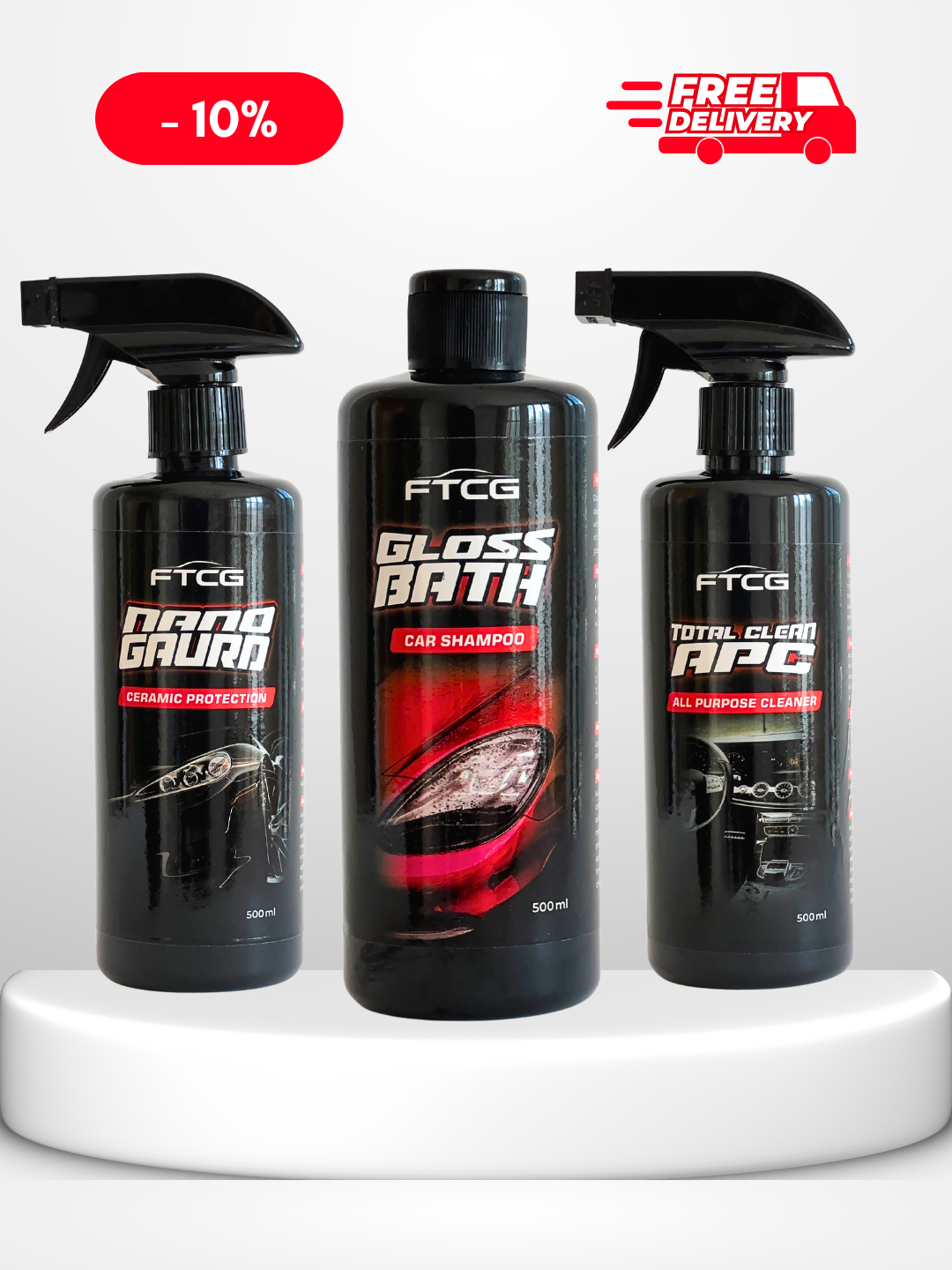 FTCG Complete Wash & Protect Trio - shampoo, ceramic & APC kit for full car detailing